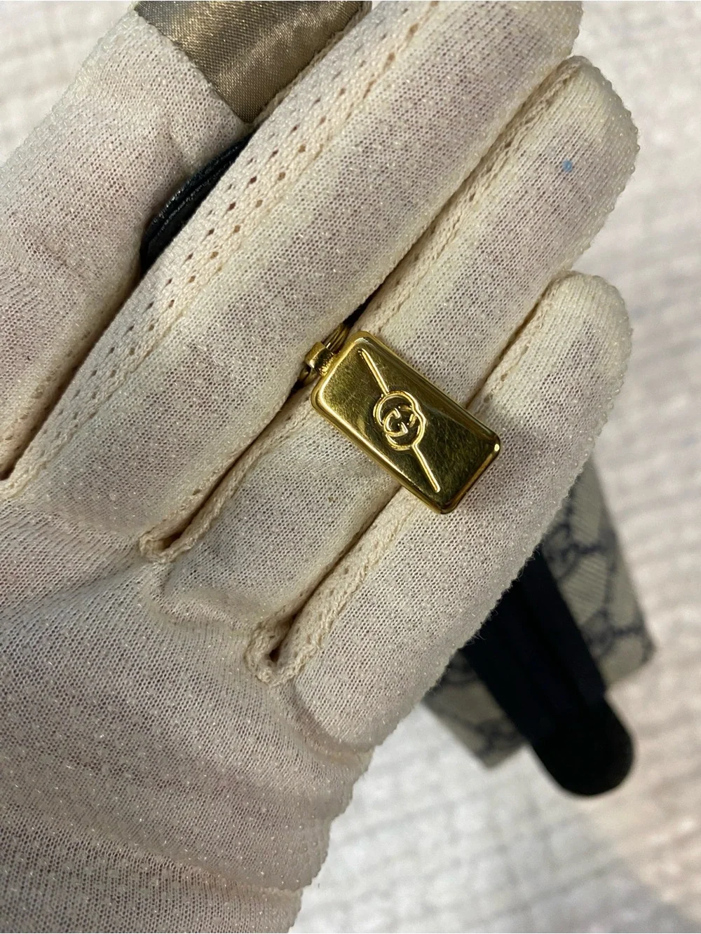 Vintage Gucci navy GG monogram canvas mini pouch
